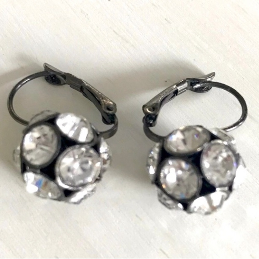 Vintage Disco Ball Rhinestone Drop Earrings